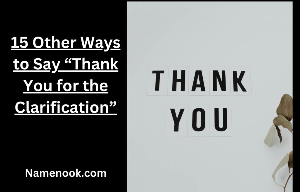 15 Other Ways to Say “Thank You for the Clarification”
